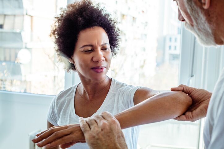 Problem is at the elbow. tennis elbow therapy